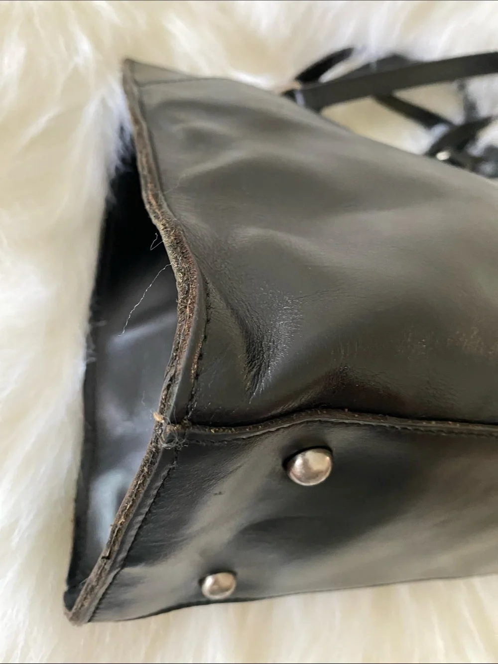 Patricia Nash Lucinda Full-Grain Leather Medium Tote Bag in Polished Black